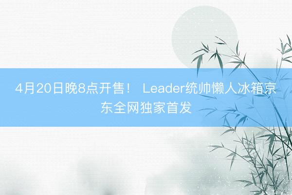 4月20日晚8点开售！ Leader统帅懒人冰箱京东全网独家首发