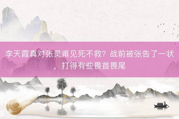 李天霞真对张灵甫见死不救？战前被张告了一状，打得有些畏首畏尾