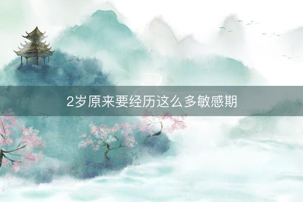 2岁原来要经历这么多敏感期