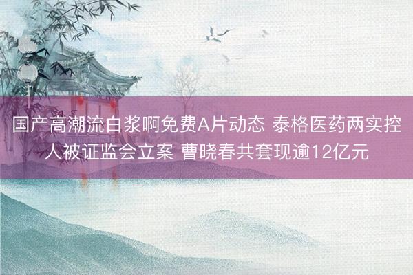 国产高潮流白浆啊免费A片动态 泰格医药两实控人被证监会立案 曹晓春共套现逾12亿元