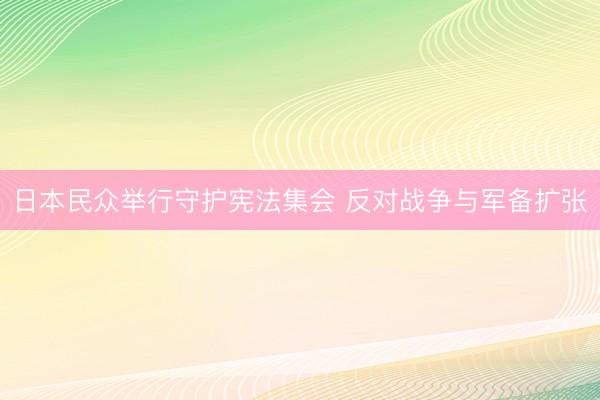 日本民众举行守护宪法集会 反对战争与军备扩张