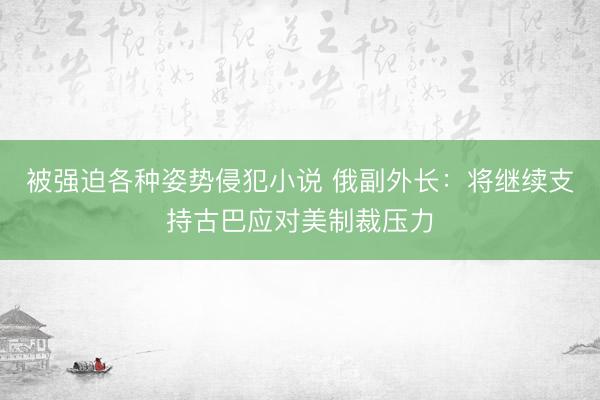 被强迫各种姿势侵犯小说 俄副外长：将继续支持古巴应对美制裁压力