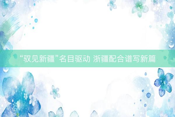 “驭见新疆”名目驱动 浙疆配合谱写新篇