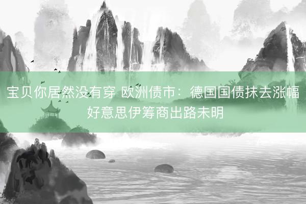 宝贝你居然没有穿 欧洲债市：德国国债抹去涨幅 好意思伊筹商出路未明