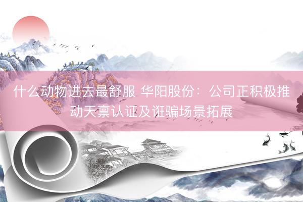 什么动物进去最舒服 华阳股份：公司正积极推动天禀认证及诳骗场景拓展