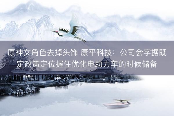 原神女角色去掉头饰 康平科技：公司会字据既定政策定位握住优化电助力车的时候储备