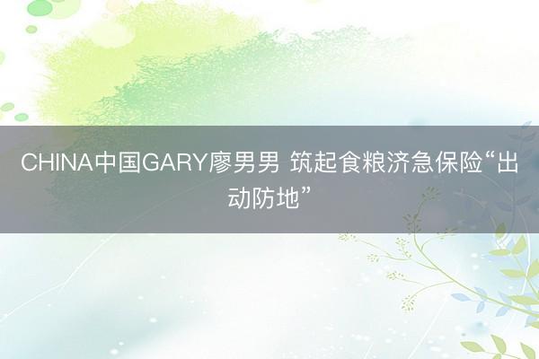 CHINA中国GARY廖男男 筑起食粮济急保险“出动防地”