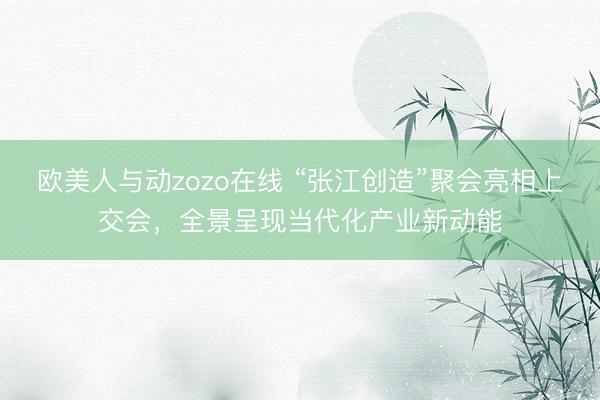 欧美人与动zozo在线 “张江创造”聚会亮相上交会，全景呈现当代化产业新动能
