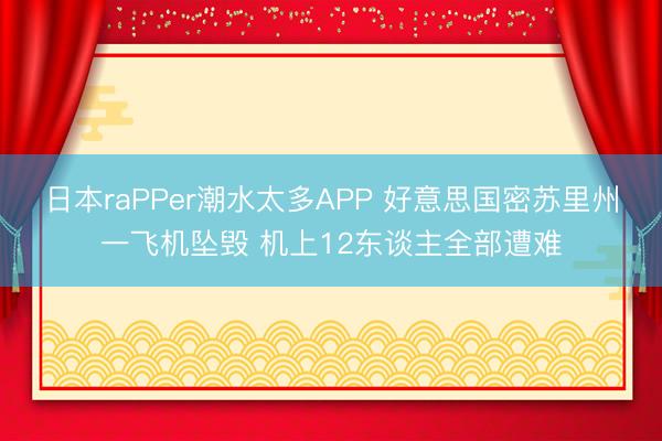 日本raPPer潮水太多APP 好意思国密苏里州一飞机坠毁 机上12东谈主全部遭难