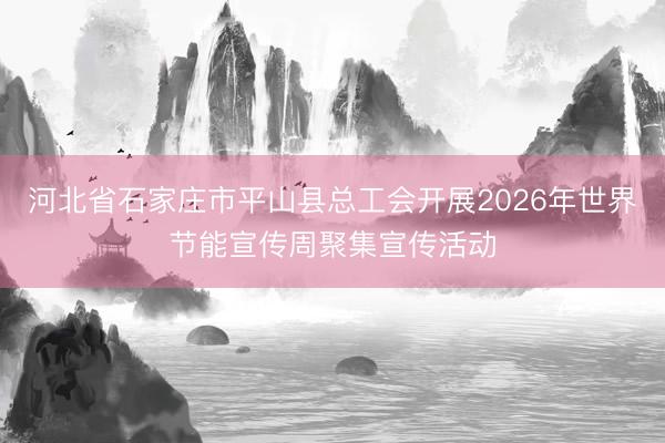 河北省石家庄市平山县总工会开展2026年世界节能宣传周聚集宣传活动