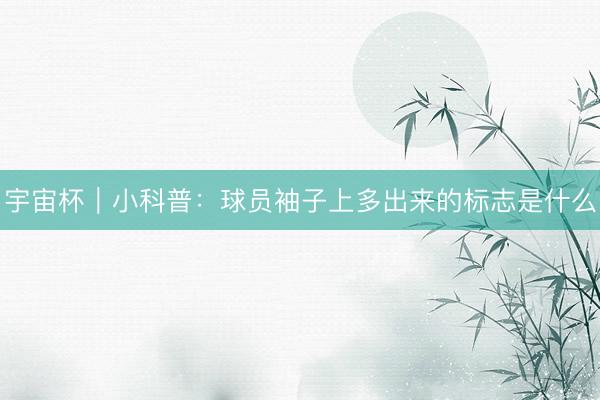 宇宙杯｜小科普：球员袖子上多出来的标志是什么