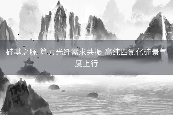 硅基之脉 算力光纤需求共振 高纯四氯化硅景气度上行